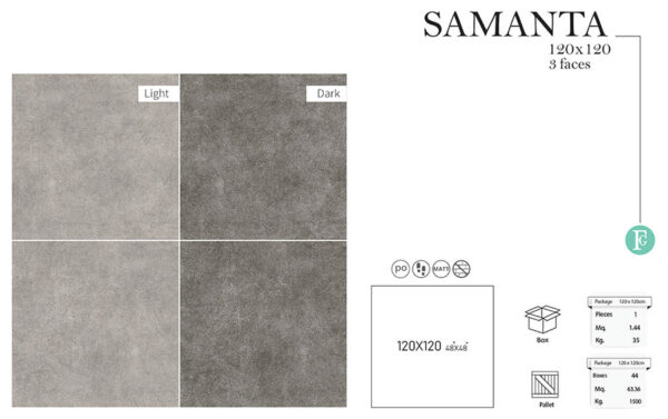 سرامیک سامانتا فخار 120 در 120 پرسلان مات